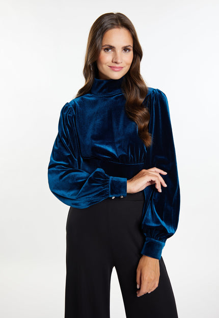 faina Women's Stretch Velvet Blouse