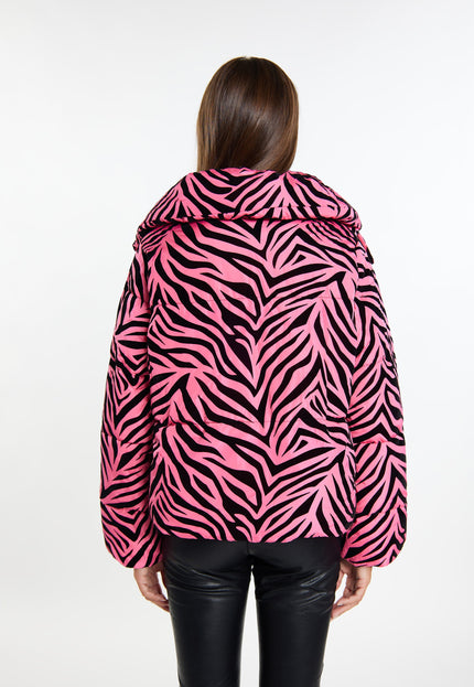 faina Damen Zebra-Print Steppjacke