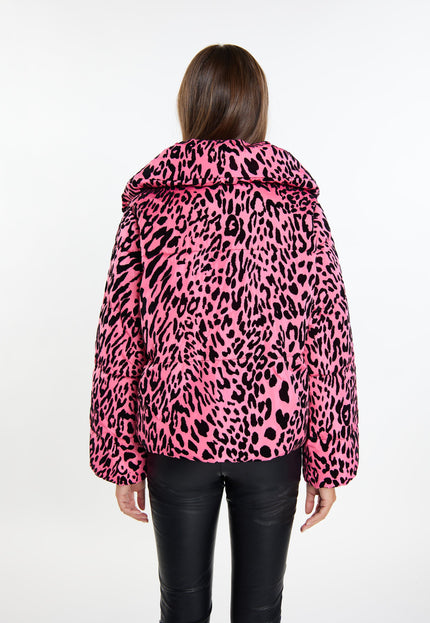 faina Women's Quilted Jacket With Leopard Print