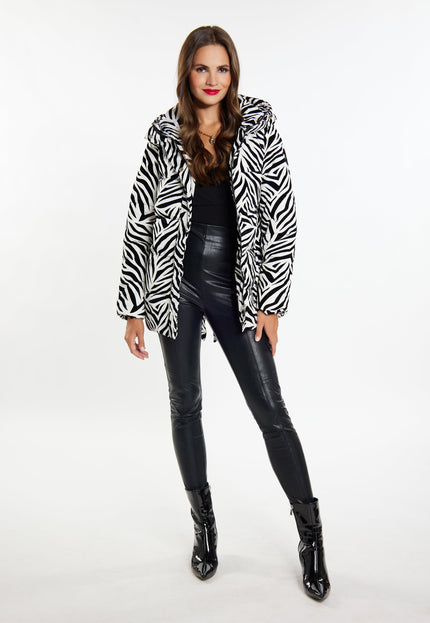 faina Damen Zebra-Print Steppjacke