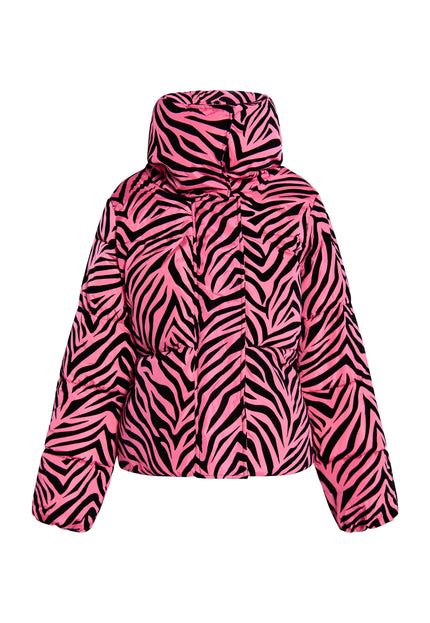 faina Damen Zebra-Print Steppjacke