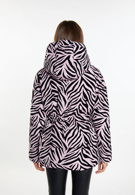 faina Damen Zebra-Print Steppjacke