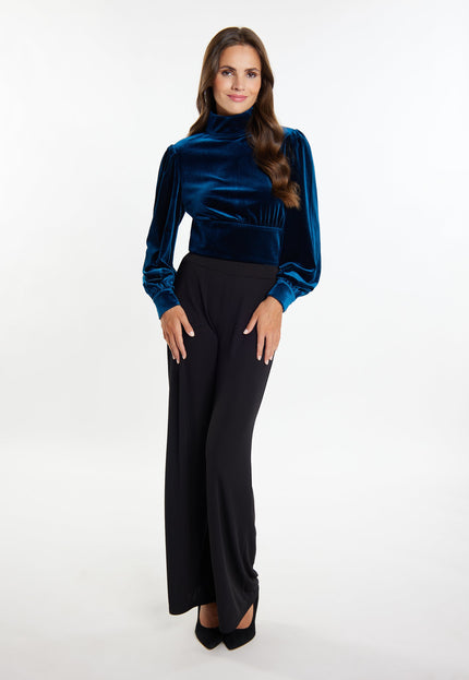 faina Women's Stretch Velvet Blouse