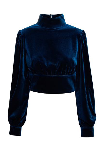 faina Women's Stretch Velvet Blouse