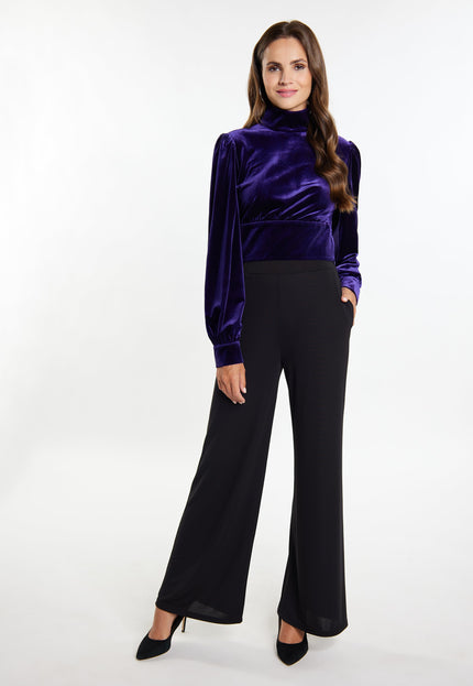 faina Women's Stretch Velvet Blouse