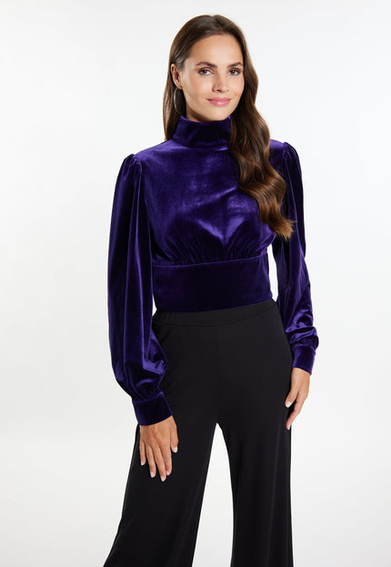 faina Women's Stretch Velvet Blouse