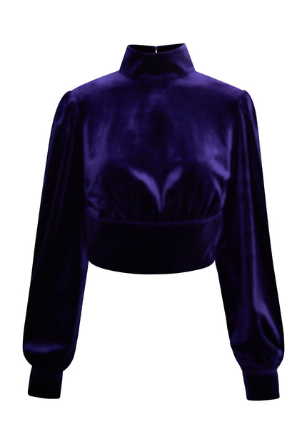 faina Women's Stretch Velvet Blouse