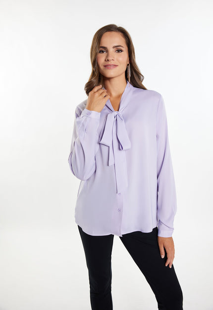 faina Damen Bluse mit Schleifenkragen