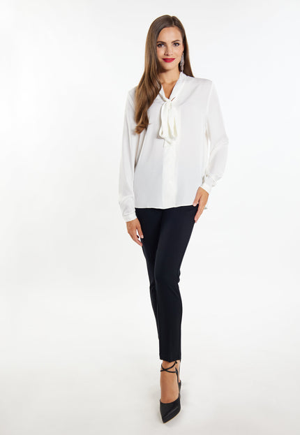 faina Damen Bluse mit Schleifenkragen