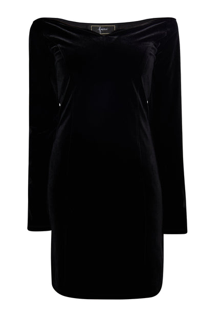 faina Damen Mini Langarm Kleid