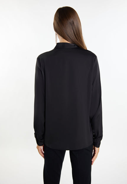 faina Damen Bluse mit Schleifenkragen