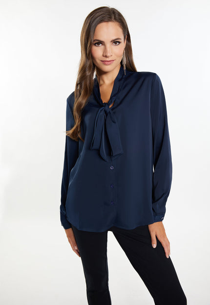 faina Damen Bluse mit Schleifenkragen