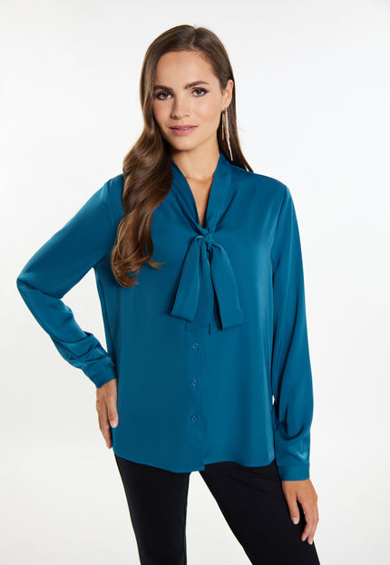 faina Damen Bluse mit Schleifenkragen