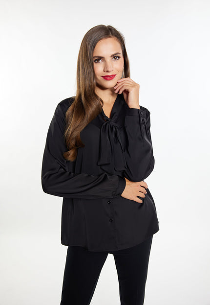 faina Damen Bluse mit Schleifenkragen