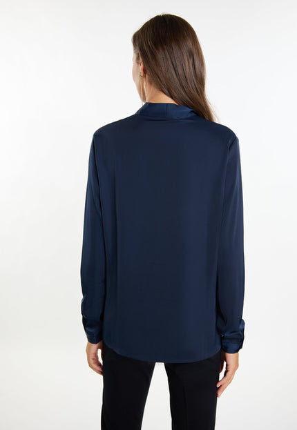 faina Damen Bluse mit Schleifenkragen