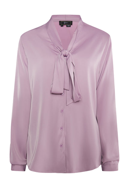 faina Damen Bluse mit Schleifenkragen