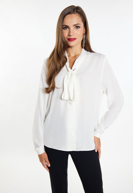 faina Damen Bluse mit Schleifenkragen