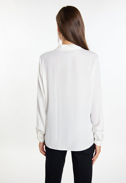 faina Damen Bluse mit Schleifenkragen