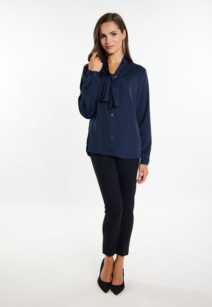 faina Damen Bluse mit Schleifenkragen