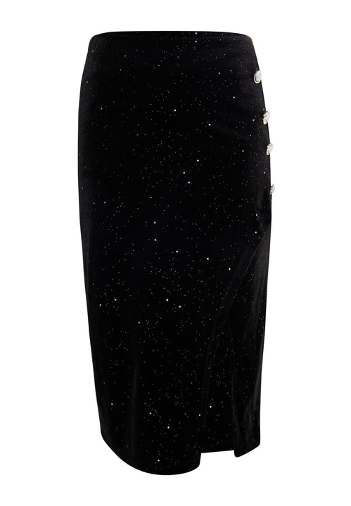 faina Damen Samtrock mit Glitzer