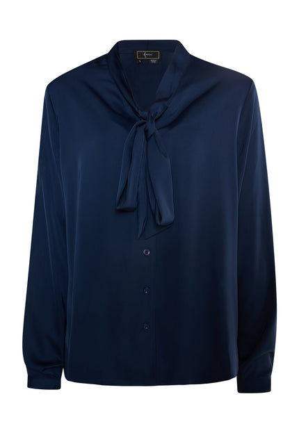 faina Damen Bluse mit Schleifenkragen