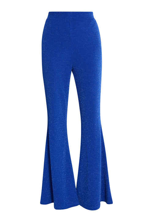 faina Damen Flared Hosen aus Glitzer-Jersey