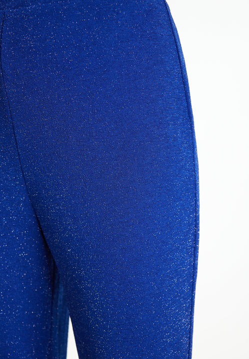faina Damen Flared Hosen aus Glitzer-Jersey