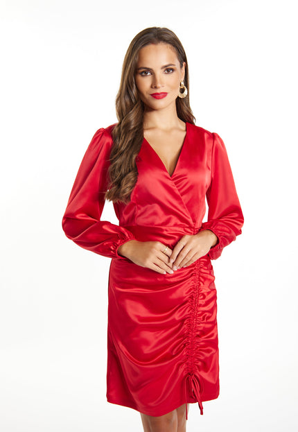 faina Damen Satin Mini Kleid