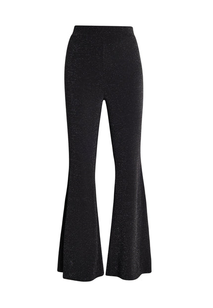 faina Women's Flared Trousers Made Of Glitter Jersey