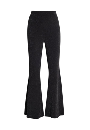 faina Damen Flared Hosen aus Glitzer-Jersey