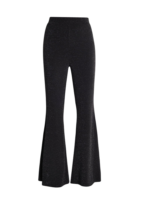 faina Damen Flared Hosen aus Glitzer-Jersey