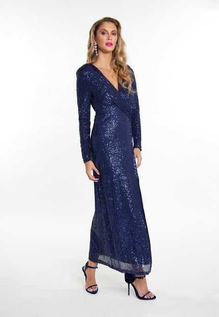 faina Damen Pailletten Kleid