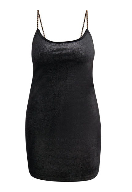 faina Damen Glitzer Mini Samt Kleid