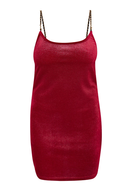 faina Damen Glitzer Mini Samt Kleid