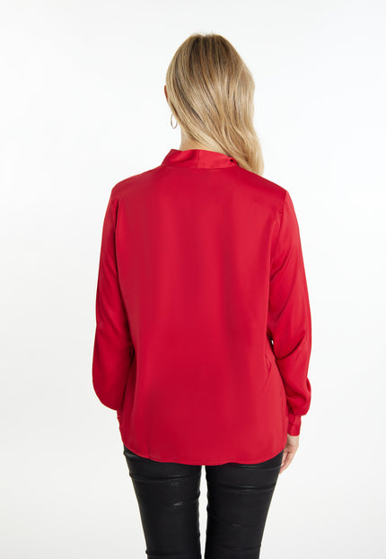 faina Damen Bluse mit Schleifenkragen