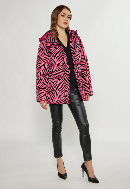 faina Damen Zebra-Print Steppjacke