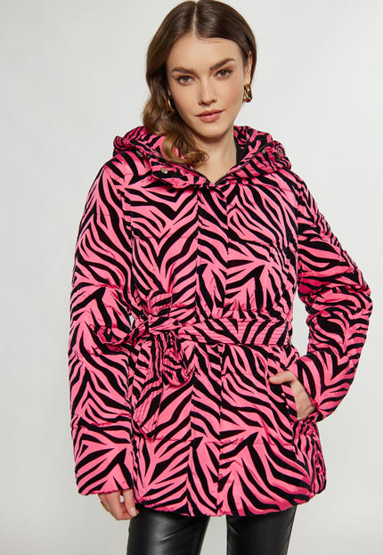 faina Damen Zebra-Print Steppjacke