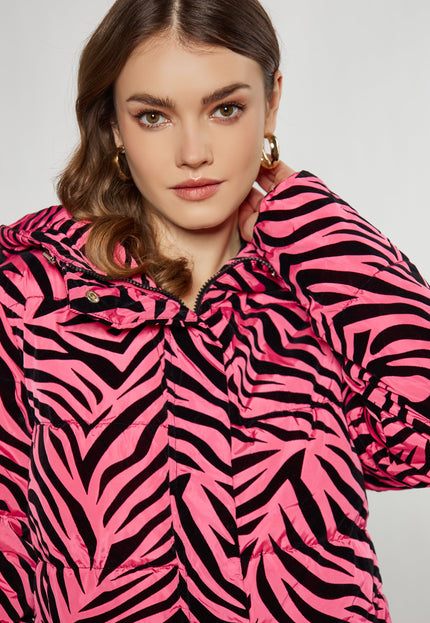 faina Damen Zebra-Print Steppjacke