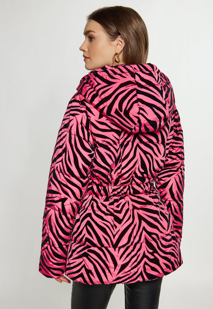 faina Damen Zebra-Print Steppjacke